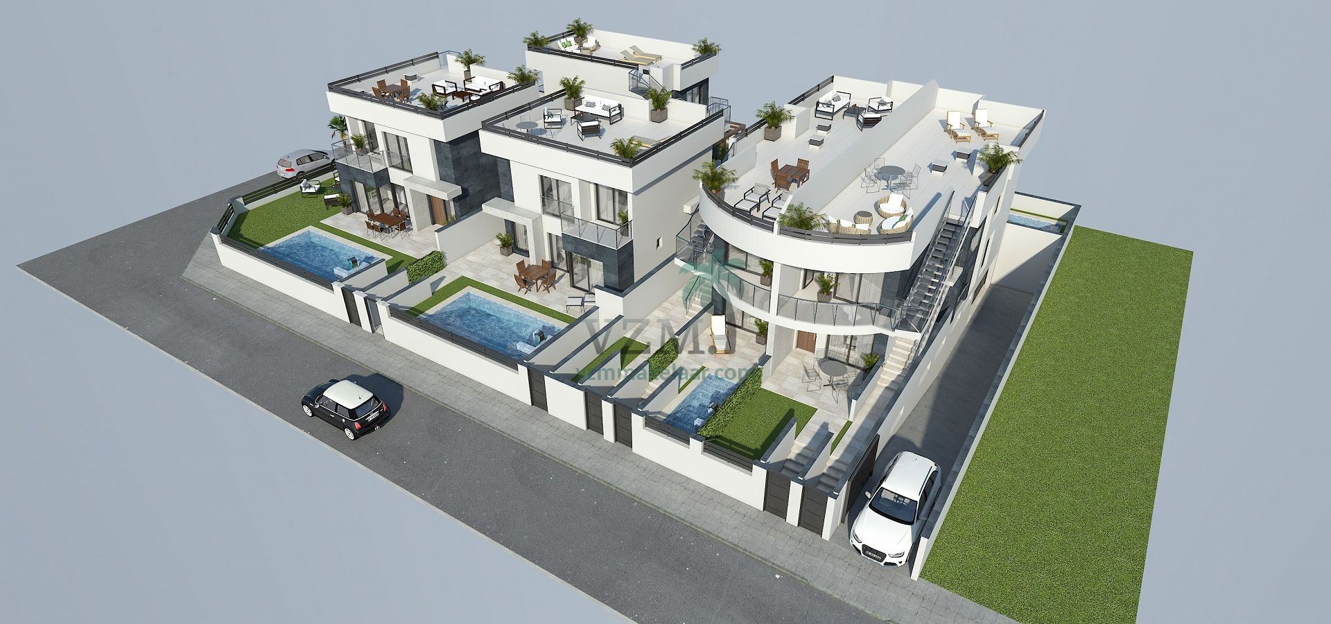 3 villa's met privé zwembad en solarium - VZM Makelaar