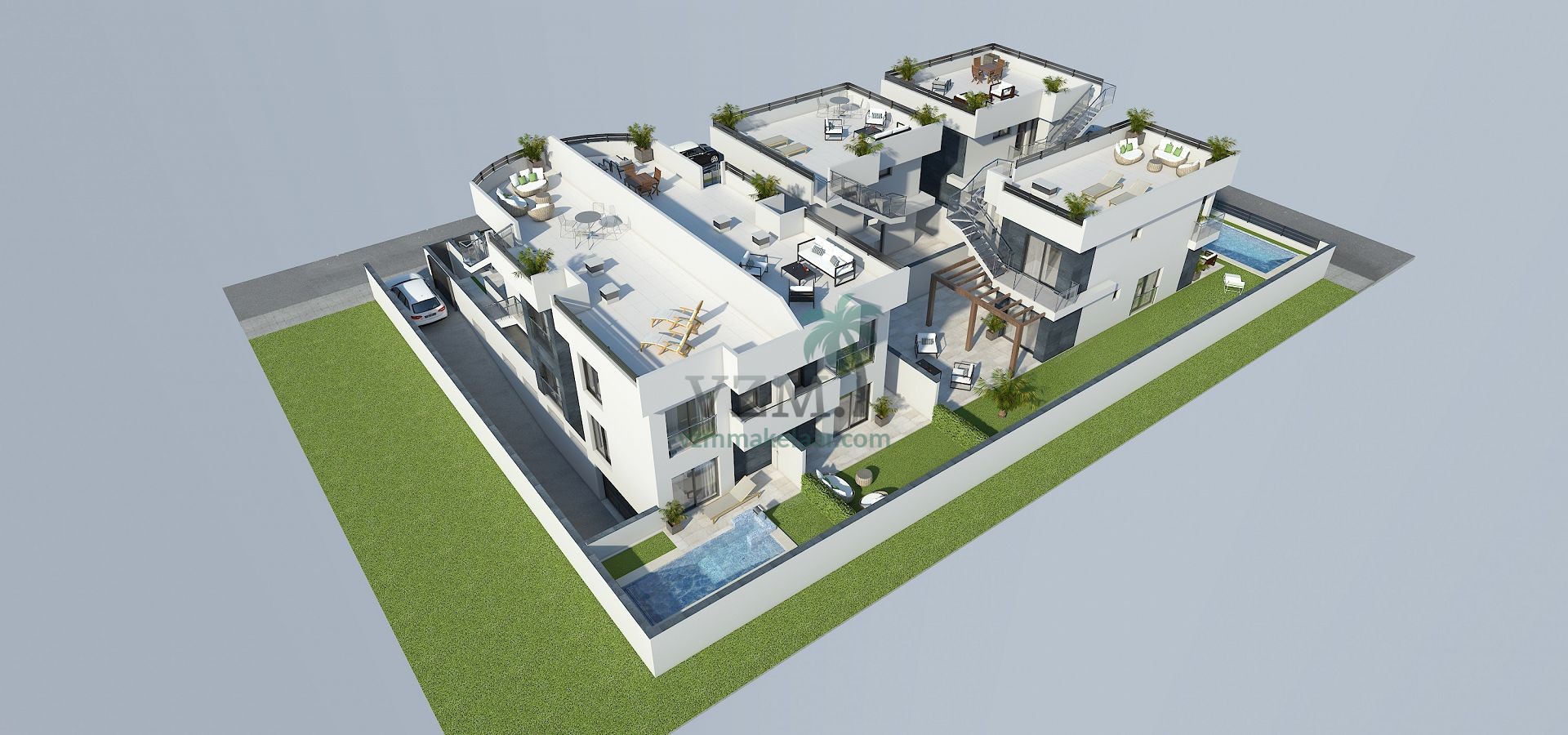 3 villa's met privé zwembad en solarium - VZM Makelaar